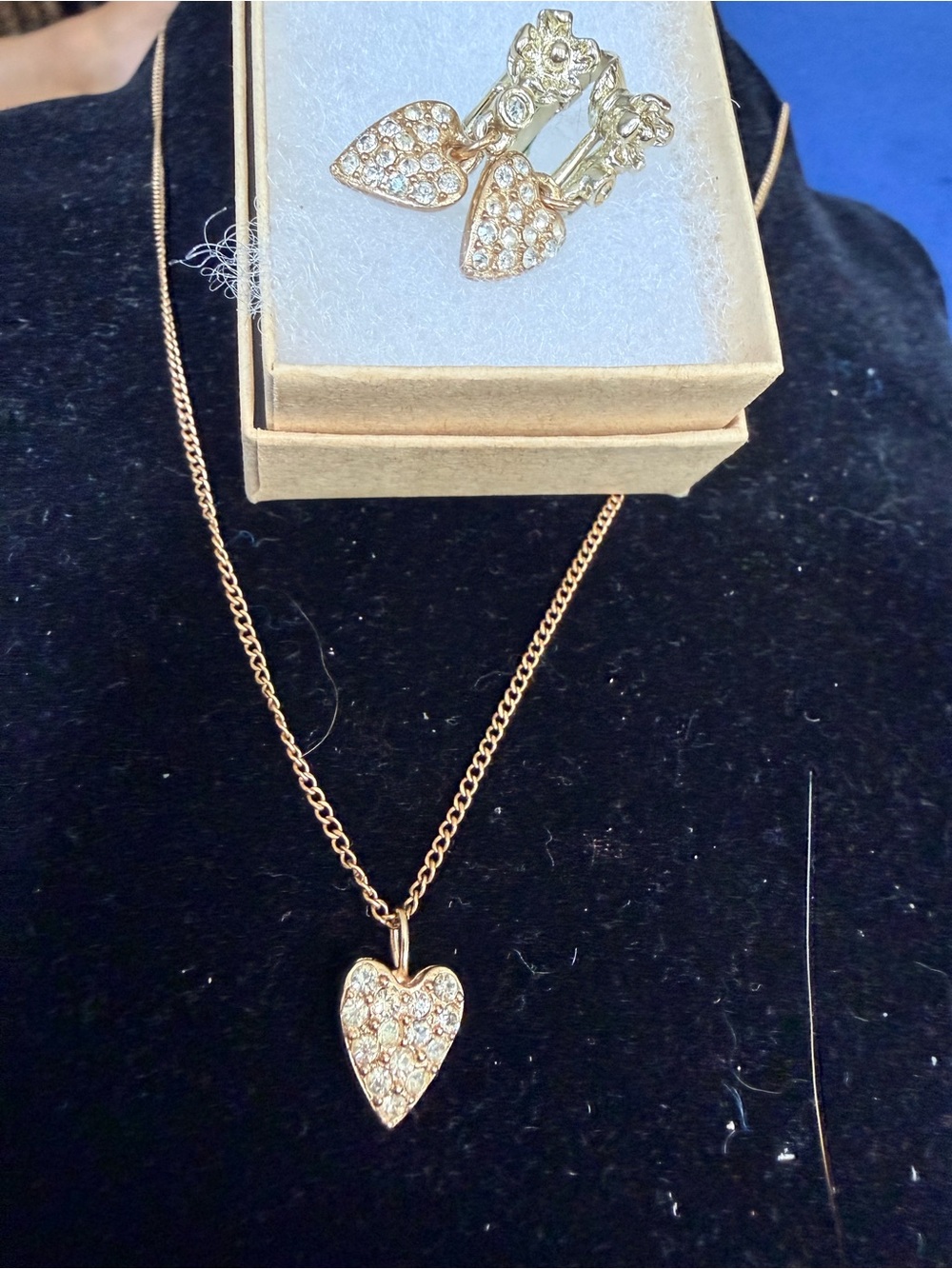 Sarah Coventry 1958 First Love Heart Pendant Necklace and Earring Set